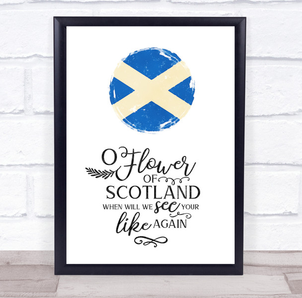 Scotland Watercolour Flag & Anthem Wall Art Print