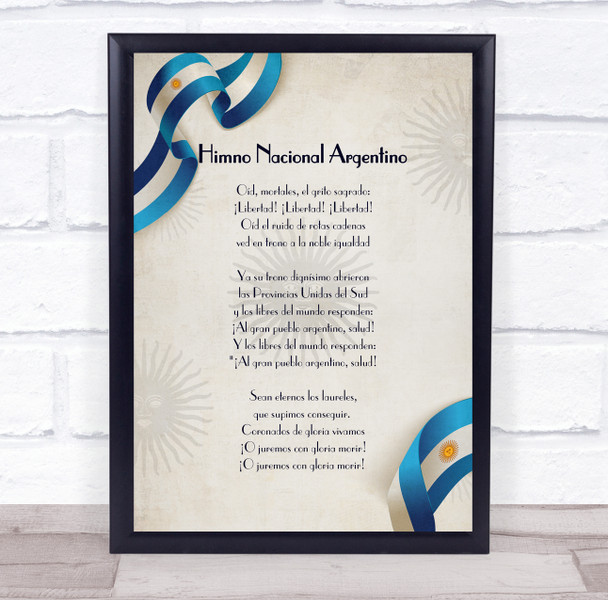 National Anthem Of Argentina Wall Art Print National Anthem Of Argentina Wall Art Print