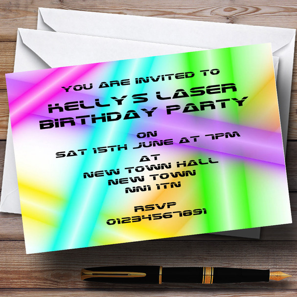 Laser Tag Personalized Party Invitations