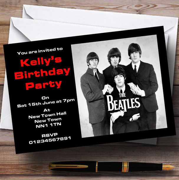 The Beatles Personalized Party Invitations