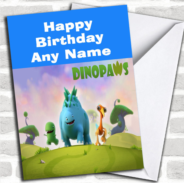 Dinopaws  Personalized Children's Birthday Card