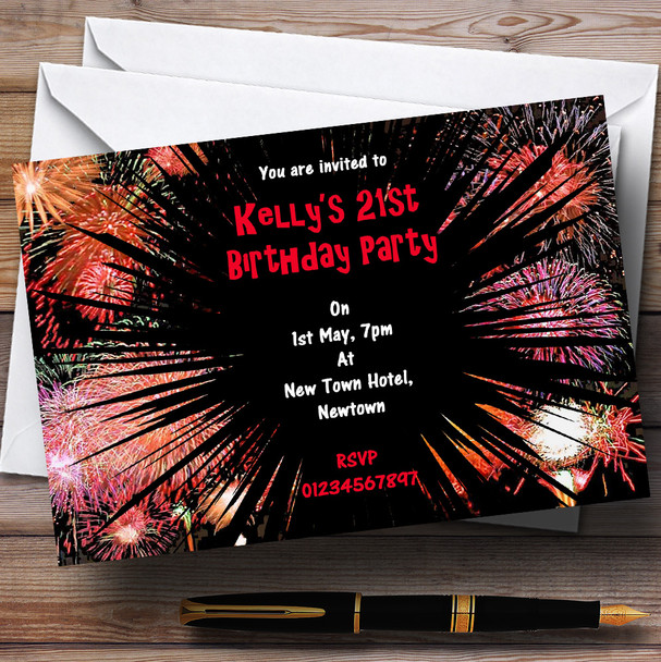 Fireworks Personalized Party Invitations