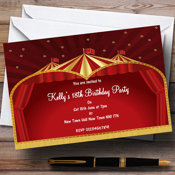 Carnival Circus Tent Personalized Party Invitations