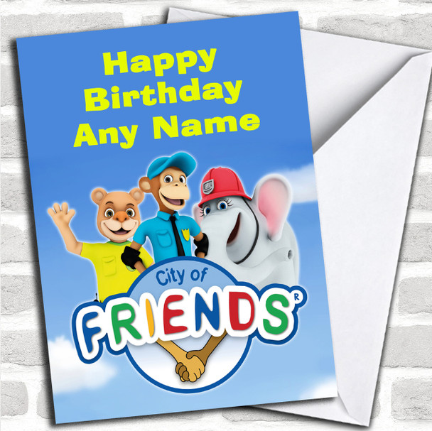 City Of Friends  Personalized Children's Birthday Card