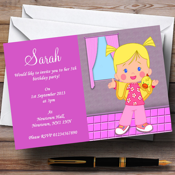 Chloe's Closet Pink Personalized Children's Birthday Party Invitations