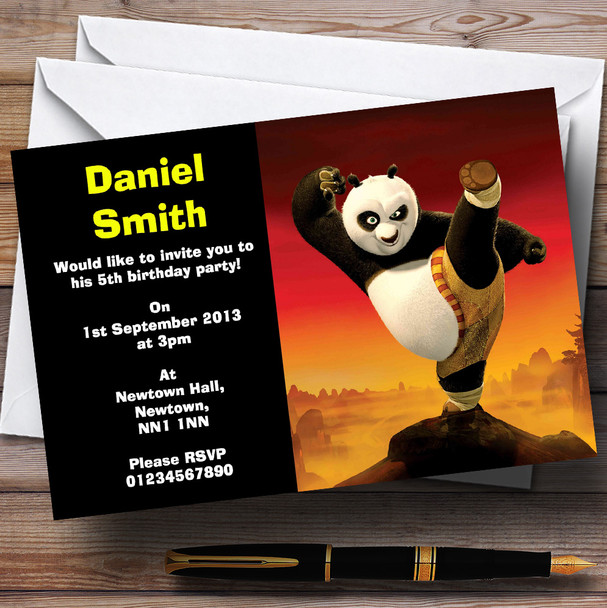 Kung Fu Panda Personalized Children's Birthday Party Invitations