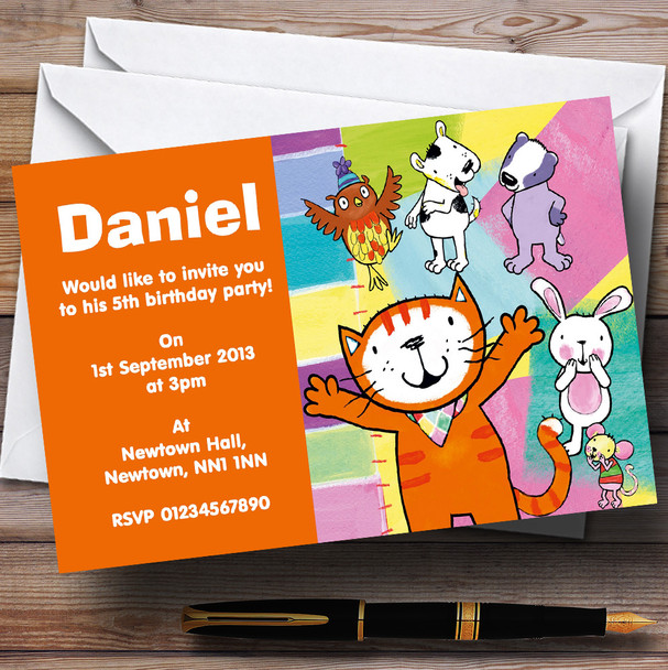 Poppy Cat Personalized Children's Birthday Party Invitations