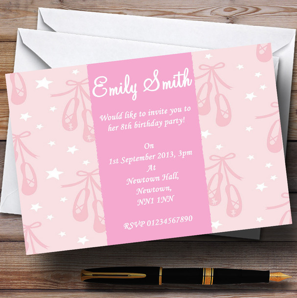 Pink Ballet Personalized Children's Party Invitations
