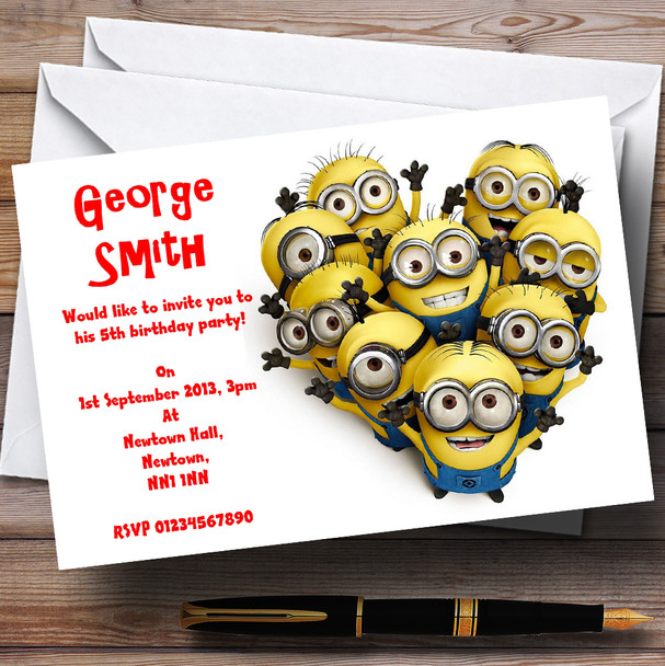 Minions Despicable Me Personalized Children's Party Invitations