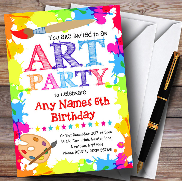 Crafts Art Painting Party Children's Birthday Party Invitations