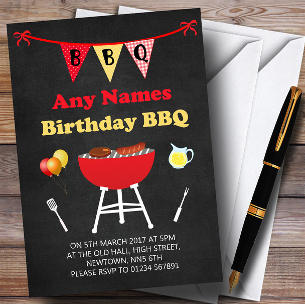 BBQ Bunting Children's Birthday Party Invitations