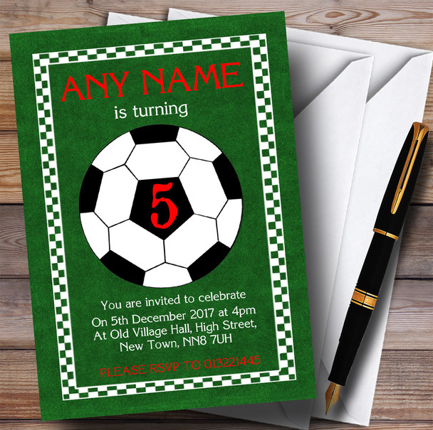 Grass Football Children's Birthday Party Invitations