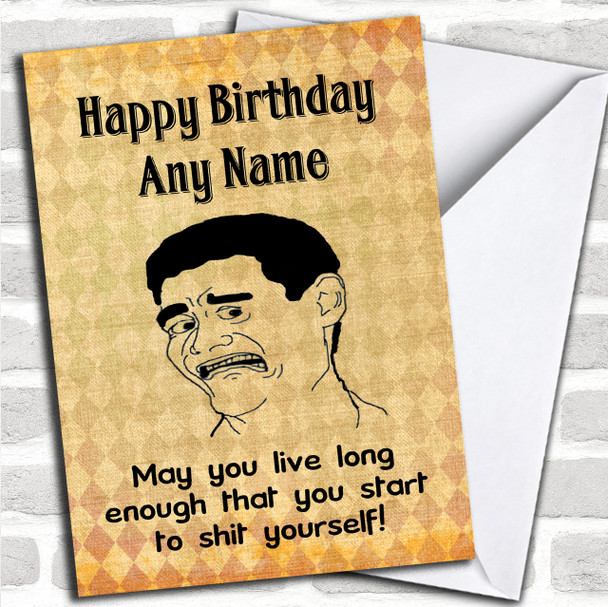 Funny Rude Joke Incontinent Personalized Birthday Card