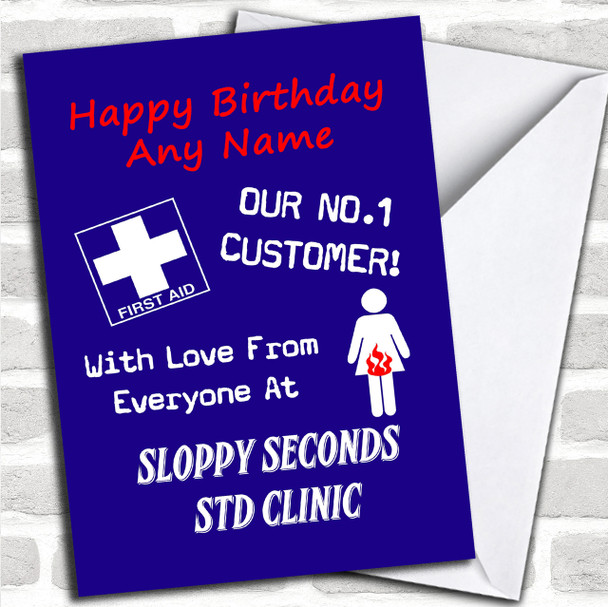 Funny Joke Rude Std Clinic Female Personalized Birthday Card