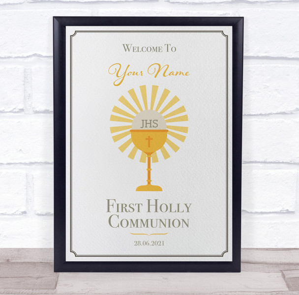 First Holly Communion Welcome Personalized Event Occasion Party Decoration Sign