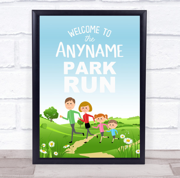 Park Run Event Cartoon Family Running Personalized Event Party Decoration Sign Park Run Event Cartoon Family Running Personalized Event Party Decoration Sign
