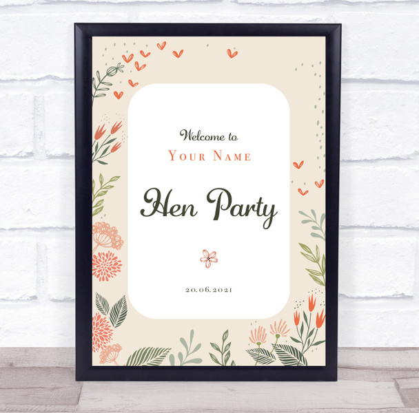 Pretty Pink Floral Welcome To Hen Personalized Event Party Decoration Sign