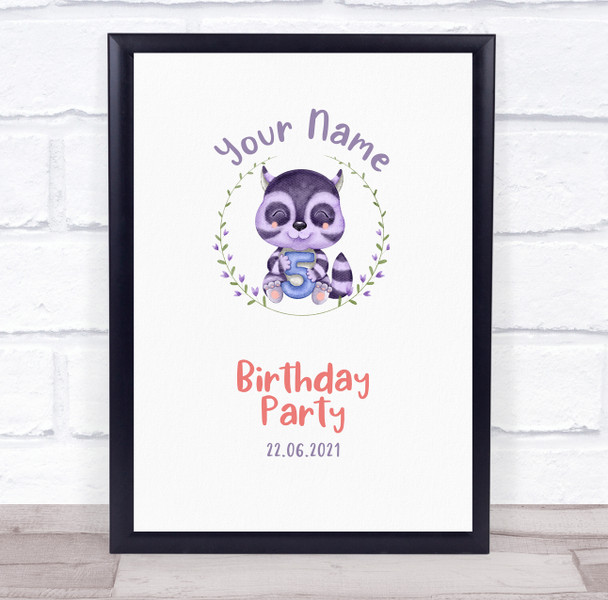 Watercolor Cute Badger Welcome To Birthday Personalized Event Party Sign