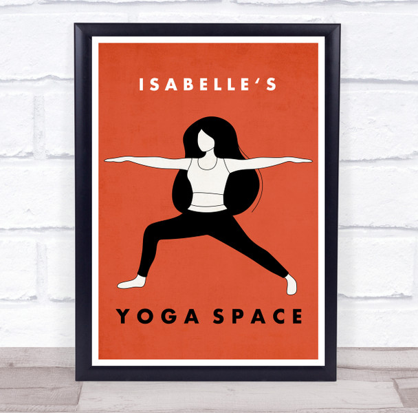 Warrior Pose Yoga Gym Space Black And White Room Personalized Wall Art Sign
