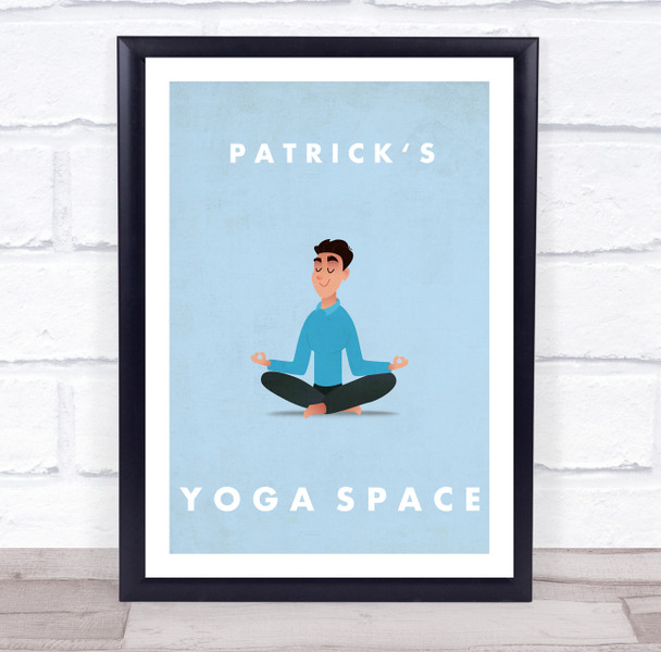 Male Meditation Yoga Gym Space Room Personalized Wall Art Sign