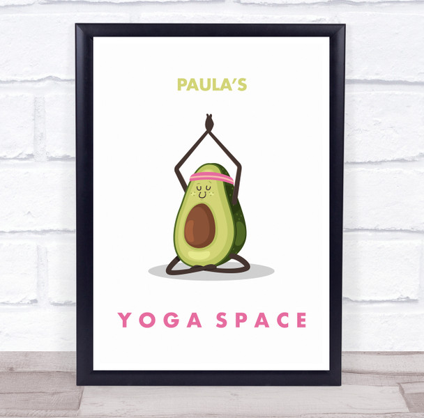 Avocado Pose Yoga Gym Space Room Personalized Wall Art Sign