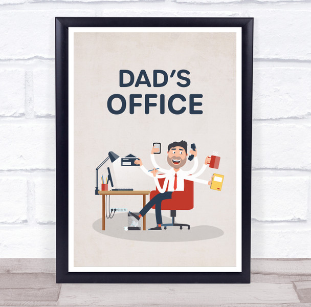 Busy Man Dad's Office Room Personalized Wall Art Sign