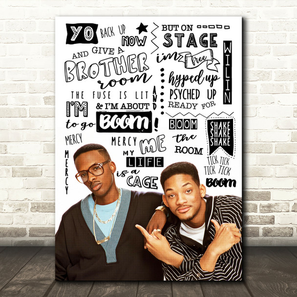 DJ Jazzy Jeff & The Fresh Prince Boom! Shake The Room Crazy Typography Music Song Lyric Art Print