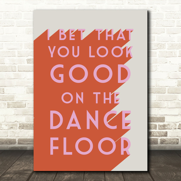 Arctic Monkeys I Bet You Look Good On The Dancefloor Orange 3D Effect Music Song Lyric Art Print