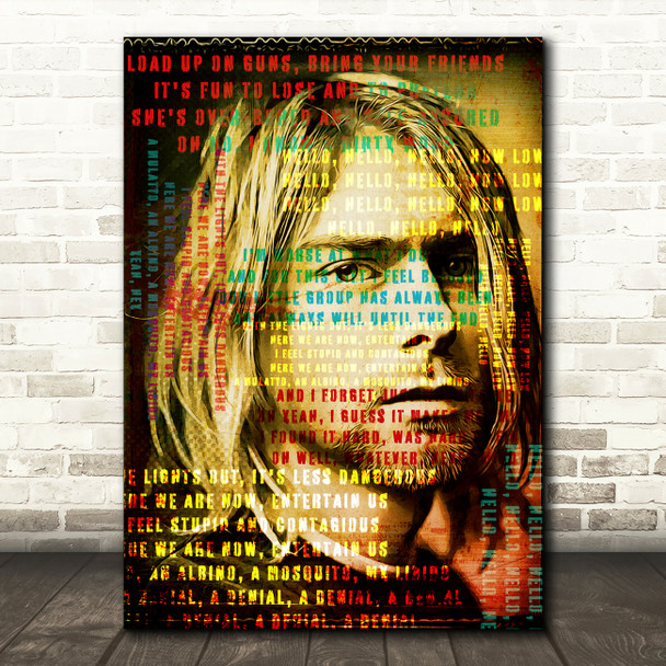 Nirvana Smells Like Teen Spirit Kurt Cobain Abstract Wording Music Song Lyric Art Print