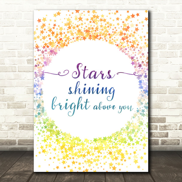 Doris Day Dream A Little Dream Of Me Multicolor Stars Music Song Lyric Wall Art Print