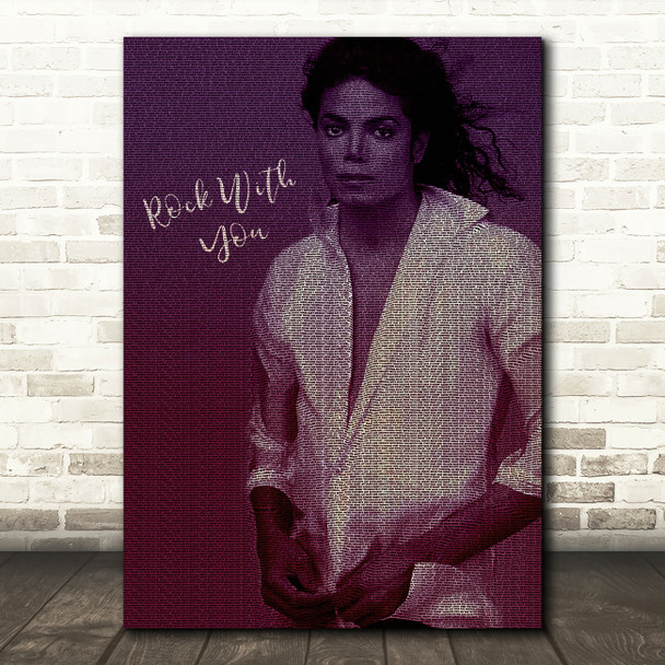 Michael Jackson Rock With You White Shirt Purple s Music Song Lyric Wall Art Print