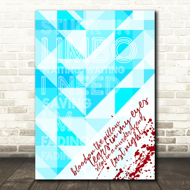 Royal Blood Limbo Blood Splatter Blue Triangles Music Song Lyric Wall Art Print