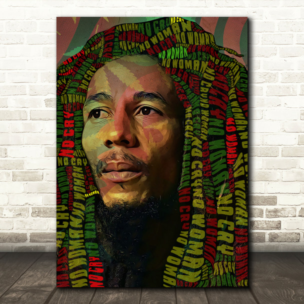 Bob Marley No Woman, No Cry Jamaica Dreadlocks Music Song Lyric Wall Art Print