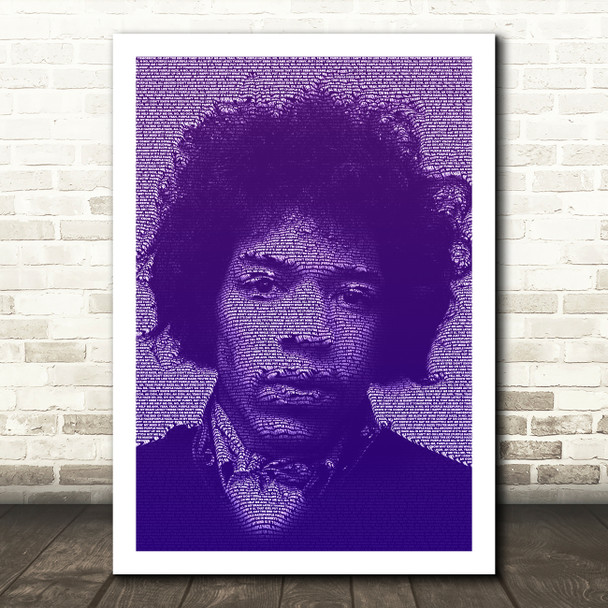 Jimi Hendrix Purple Haze Face s Violet Music Song Lyric Wall Art Print