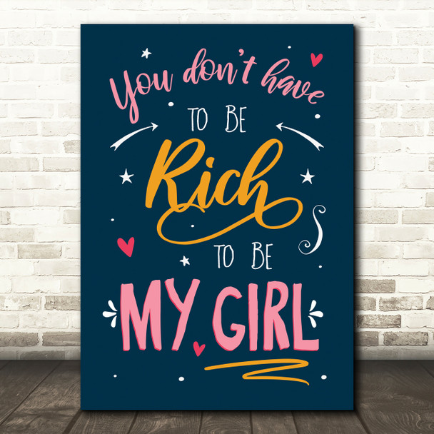 Prince Kiss Stars Arrow Typography Music Song Lyric Wall Art Print