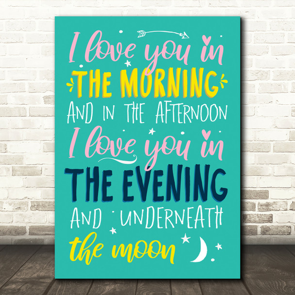 Pinkfong Skidamarink Typography Music Song Lyric Wall Art Print