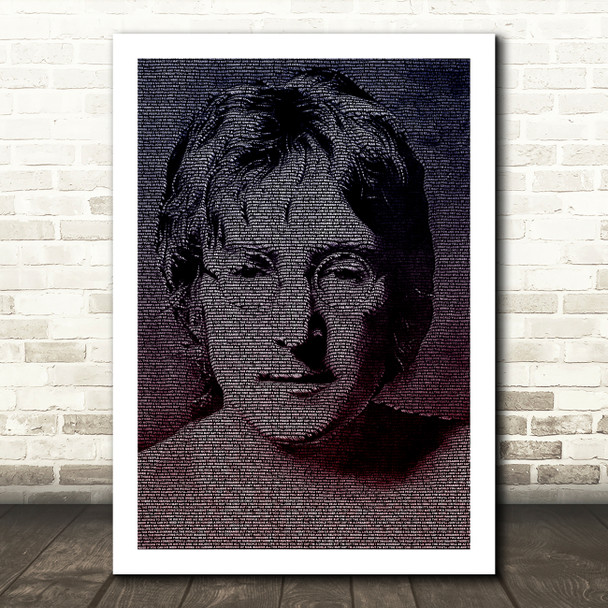 John Lennon Imagine Face s Red Music Song Lyric Wall Art Print