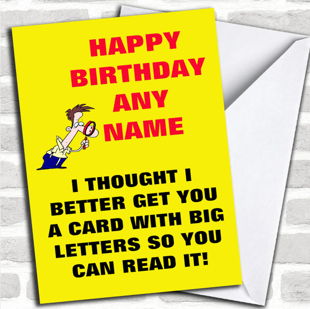 Funny Joke Bad Eyesight Getting Old Personalized Birthday Card