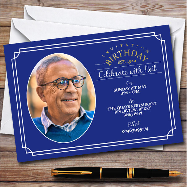 Photo Any color Elegant Border personalized Birthday Party Invitations