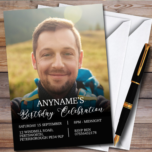 Full Portrait Photo personalized Birthday Party Invitations