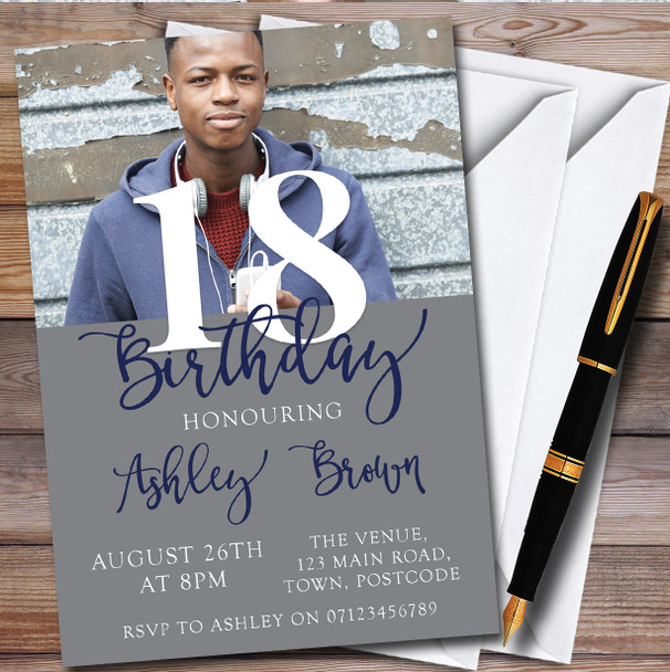 Any Age Any color Any Photo 18Th personalized Birthday Party Invitations