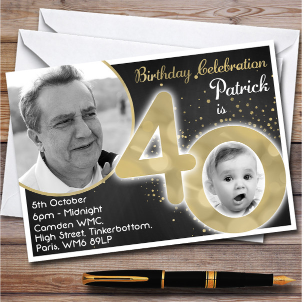 Photo 40 Young & Older Chalk 40Th personalized Birthday Party Invitations