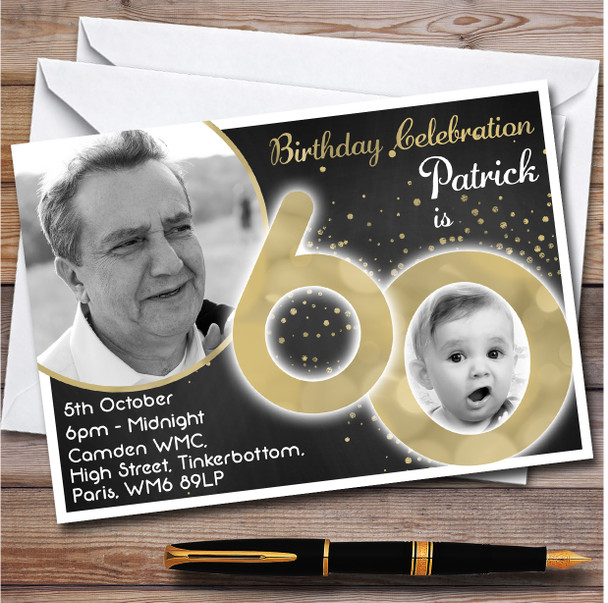 Photo 60 Young & Older Chalk 60Th personalized Birthday Party Invitations