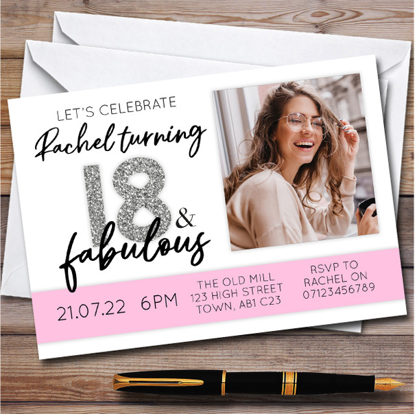 18 And Fabulous Photo 18Th personalized Birthday Party Invitations