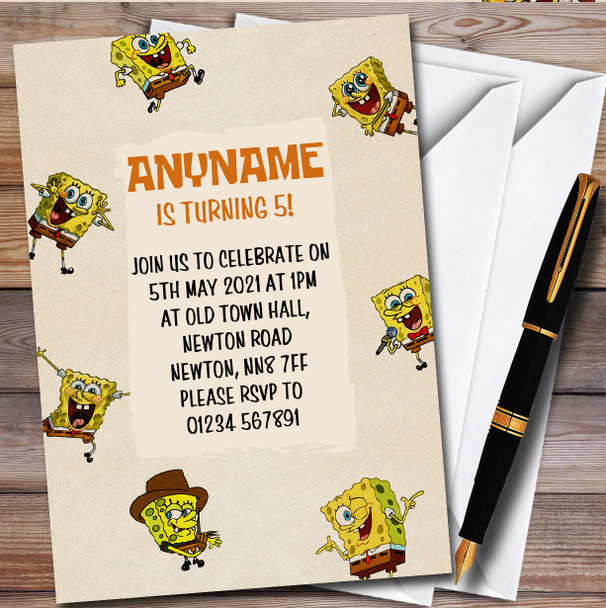 Spongebob SquarePants Vintage personalized Children's Birthday Party Invitations