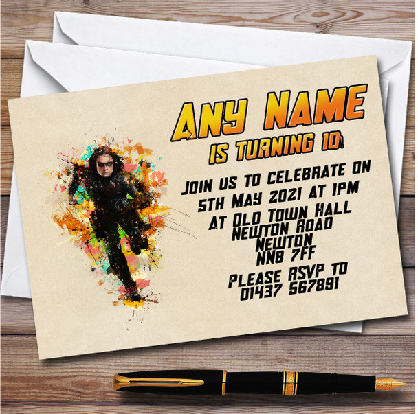 Watercolor Bucky Barnes personalized Children's Kids Birthday Party Invitations