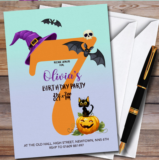 Spooky Halloween October 7Th personalized Children's Birthday Party Invitations