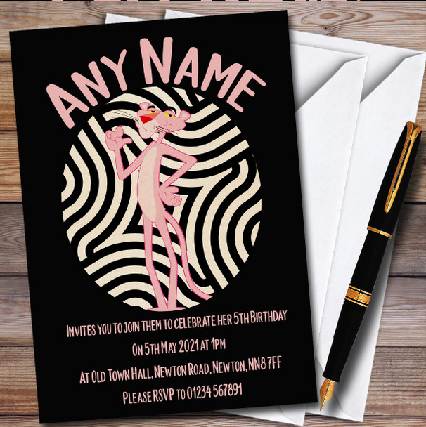 The Pink Panther Retro personalized Children's Kids Birthday Party Invitations