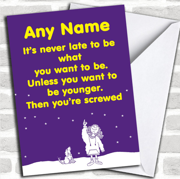 Funny Wish To Be Younger Personalized Birthday Card