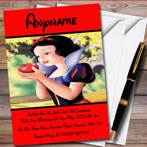 Disney Snow White personalized Children's Kids Birthday Party Invitations